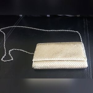 Jessica McClintock Vintage 90's Gunne Sax Silver Metal Mesh Clutch Crossbody